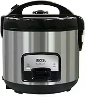 Panela Elétrica de Arroz 10 Xicaras EOS com Tampa Vidro Clear Glass Inox Preto EPA10PI 110V