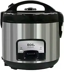 Panela Elétrica de Arroz 10 Xicaras EOS com Tampa Vidro Clear Glass Inox Preto EPA10PI 110V