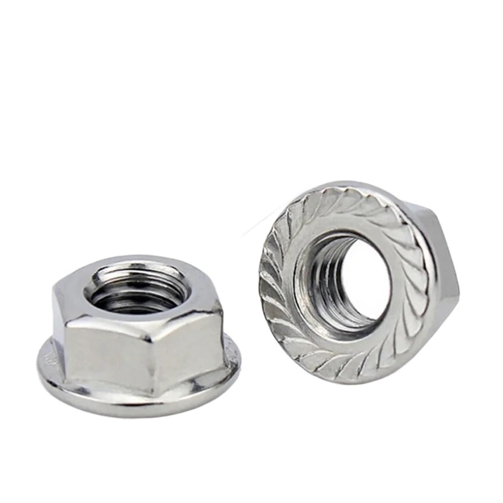 Tuerca hexagonal con brida, 10 tuercas autoblocantes hexagonales de acero inoxidable 304 con brida y cierre deslizante.(M20)