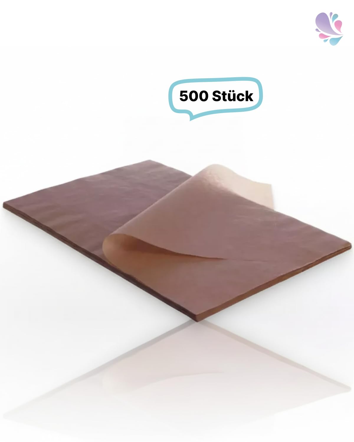 Backtrennpapier für Laugengebäck 57 × 78 cm, 500 Blatt, Braun
