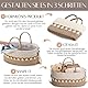 SEBRAM Wickeltisch Organizer Baby – Wickelkorb Boho aus Baumwollseil, Windel Organizer Caddy & Windelkorb mit Isoliertaschen und Tragegurt (BEIGE) - Inklusive weißer Griffe siehe Video