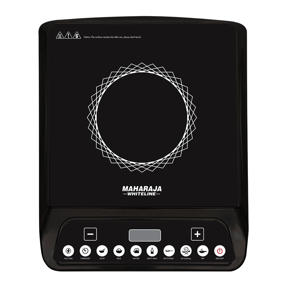 Maharaja Whiteline Marvello 13DX 1300W Smart Induction Cooktop| 7 Preset Indian Menus | Automatic Voltage Regulator | Pan Sensor Technology | Safe, Fast & Energy Efficient | Easy Clean Surface, Black-image-27
