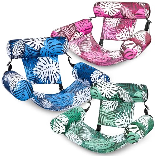 SLOOSH Pool Floats Chairs Adult, 3 Packs Inflatable Lounge Chairs,Blow up Pool Noodles Floats for Adults,Water Floating for Beach Party Summer Water Fun,Tropical Leaves - image 1