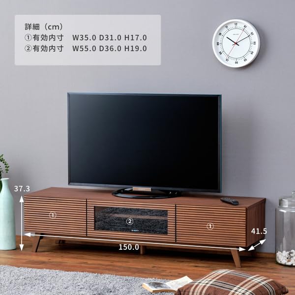 Amazon｜ISSEIKI テレビボード 150 ウェーブ-2【完成品】 WAVE-2 TV