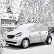 Halbgarage Autoabdeckung Wasserdicht Passend für Smart Forfour 2014-2021, Atmungsaktiv Autoplane Regen Sonne Schnee Auto Abdeckplane Abdeckung Silber