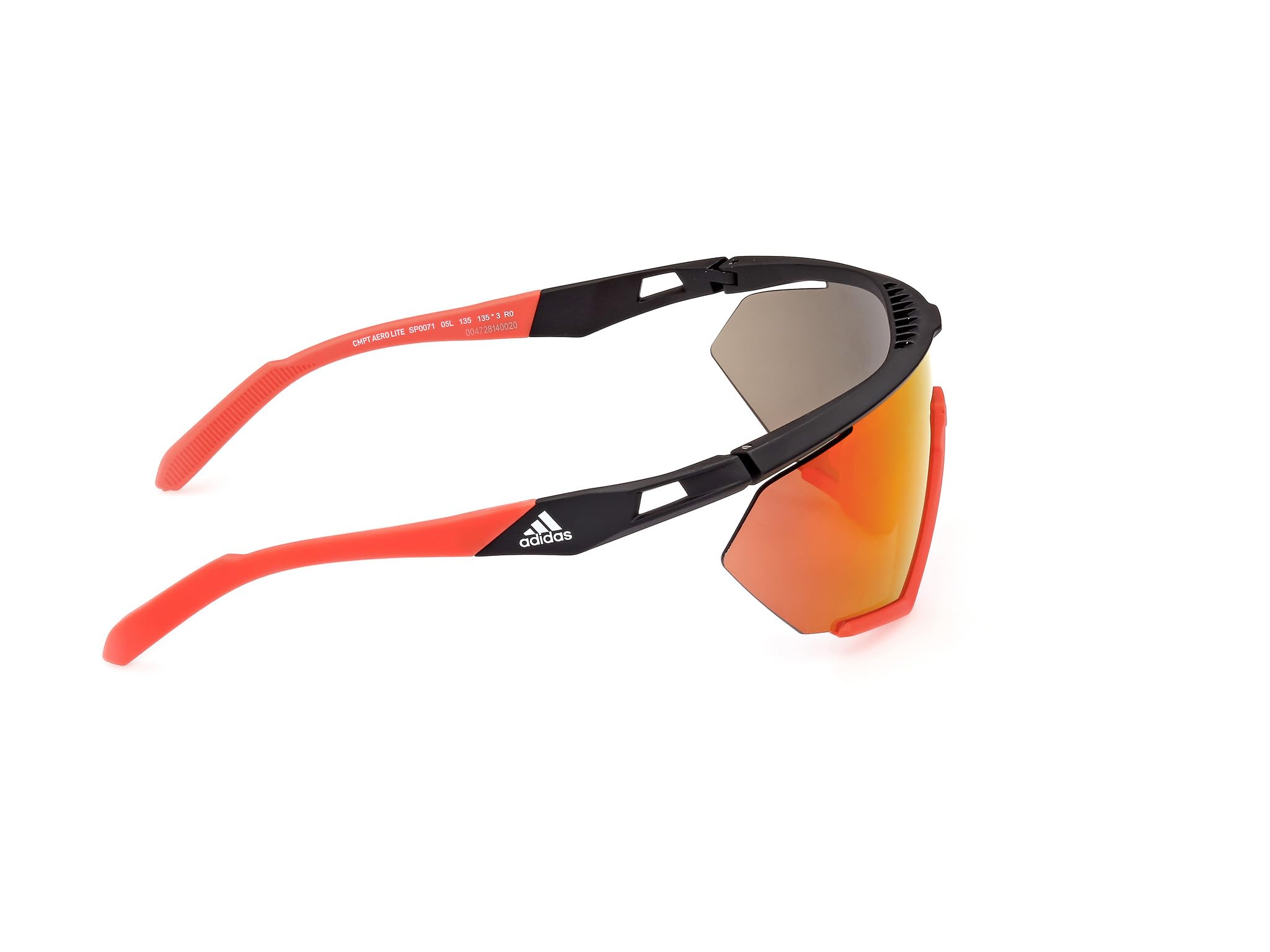 adidas Sport SP0071 Sonnenbrille Herren, Sportliche Dünne Leichte Sonnenbrille, Geometrische Linsenform, Inklusive Etui, Roviex Verspiegelte Gläser, Schwarz