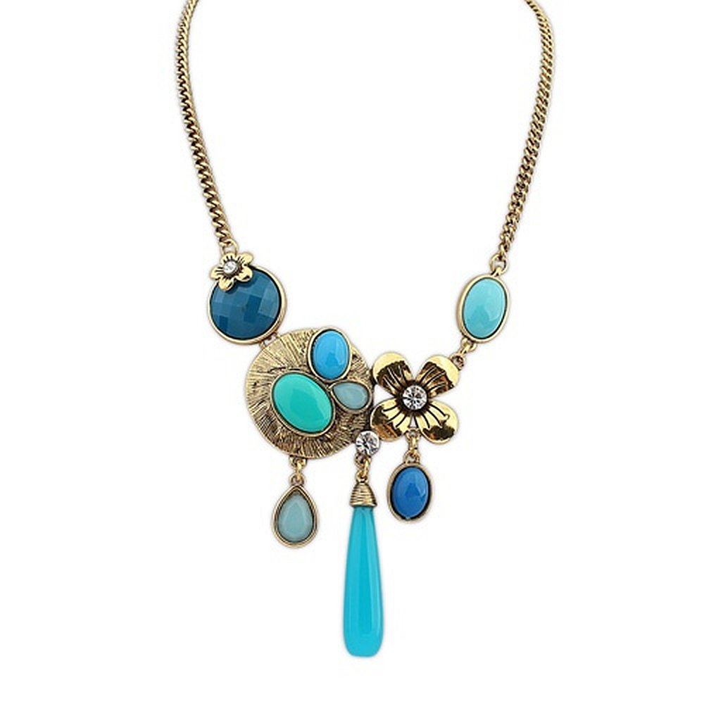 Multicolor Blue Hues Zynga Necklace for Women