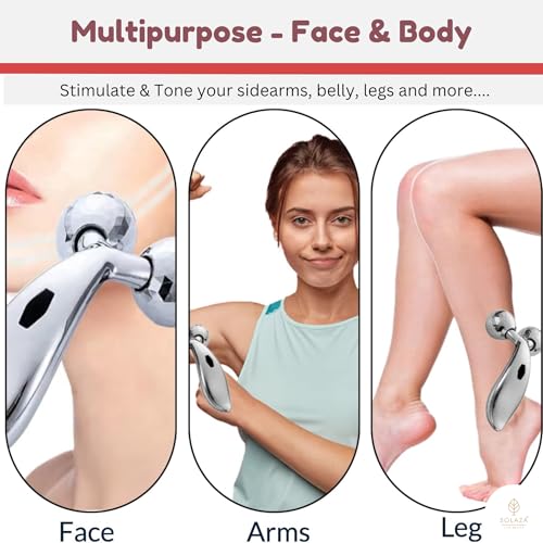 Image of 3-in-1 Beauty Set I 3D Roller Massager, Face Ice Roller and Facial Razors I Face Full Body Massage for Skin Lifting, Tightening, Wrinkle Remover Skin & Relaxation