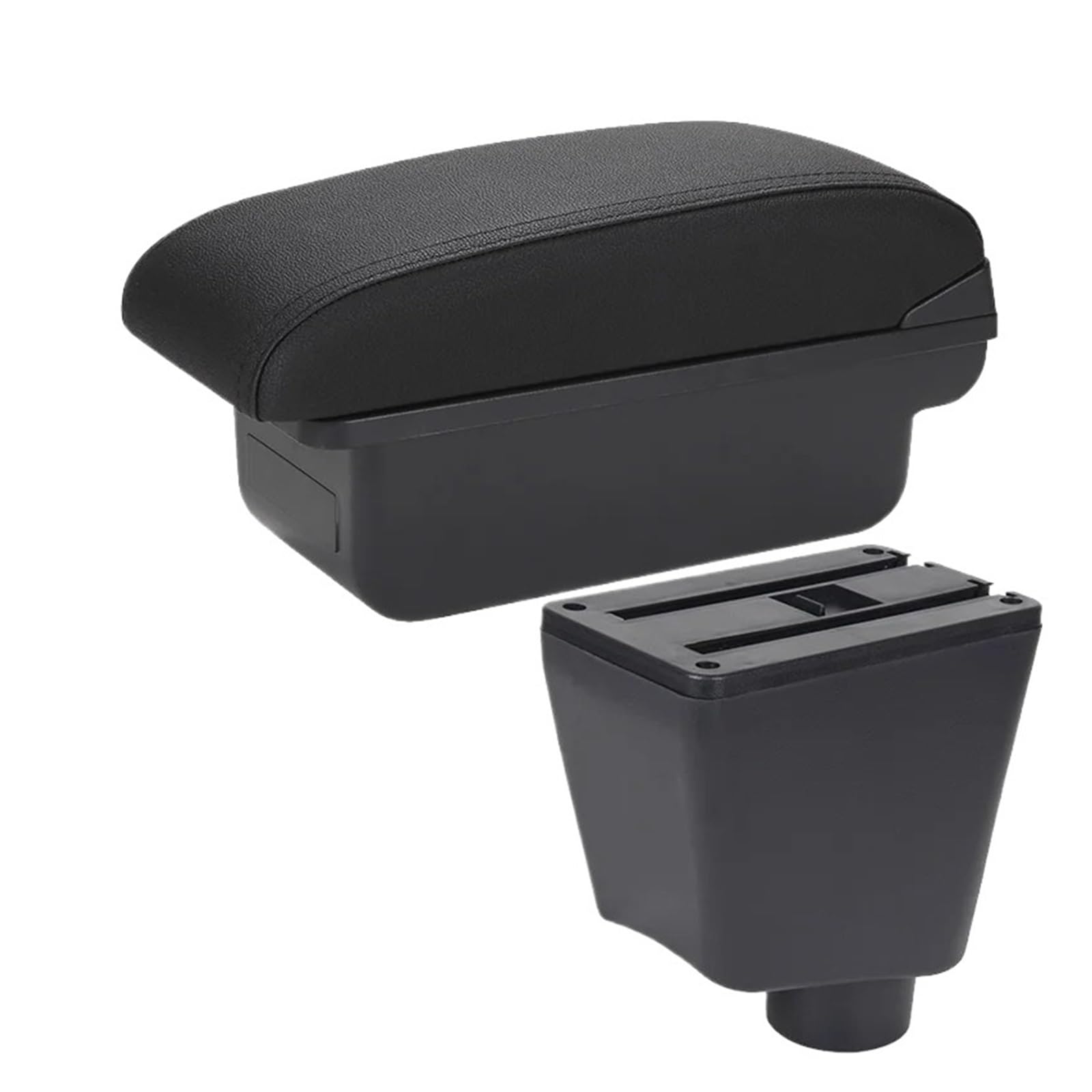 ECBUGAT For Clio 4 3 For Captur III IV Car Armrest Box Accessorie Storage Parts Interior Retrofit Car Armrest Box(C2 Black line NO USB)
