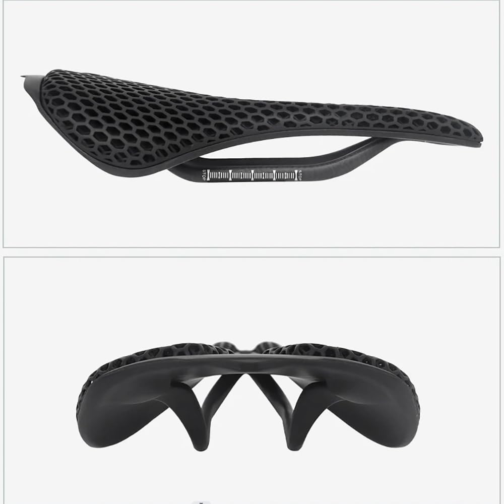 Sillín de Bicicleta Impreso en 3D Sillín Hhueco de Fibra de Carbono Ultraligero Sillín Cómodo Transpirable MTB Gravel Road Bike Seat Components 145G