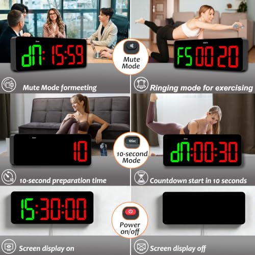 Gym Clock Timer for Tabata/FGB/EMOM Interval Workout - Image 5