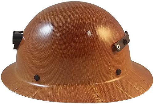 Texas America Safety Company Msa Skullgard Hard Hat With Lamp Bracket, Cord Holder, And Fastrac Iii Ratchet Suspension, Original Tan Color - Full Brim #TOP1
