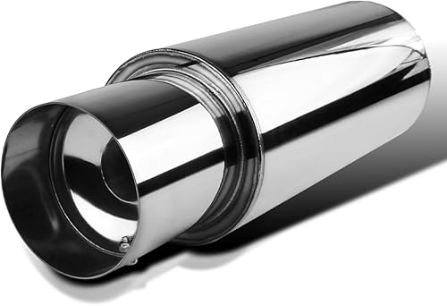 Spec-D Tuning MF-RS310 Silenciador de estilo Hi Flow de acero titanio Universal de 4 pulgadas, punta Jdm N1