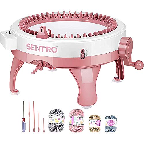 22/40/48 Needles Knitting Machine, Knitting Loom Machine with Row Counter, Smart Weaver Knitting Round Loom, Knitting Rotating Double Knit Loom Machine Kit for Adults/Kids DIY Knit Scarf Hat Sock (48)
