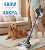 Aspiradora Inalámbrica, 480W/45Kpa para Hogar, Aspiradora de Palo Autosoportante con Pantalla LED, Anti-Enredos y Carga de Pared, 8 en 1 Ligera para Pisos Duros, Alfombras y Pelo de Mascotas 4