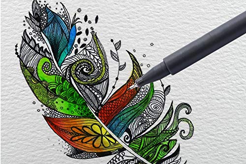 10 Pack Micro-Pen Fineliner Colorful Ink Pens Anti-Bleed Waterproof Artist Illustration Technical Drawing Painting Pen Needle Pen Rollerball Pens 0.38MM Fine Point Markers - Thumbnail 2