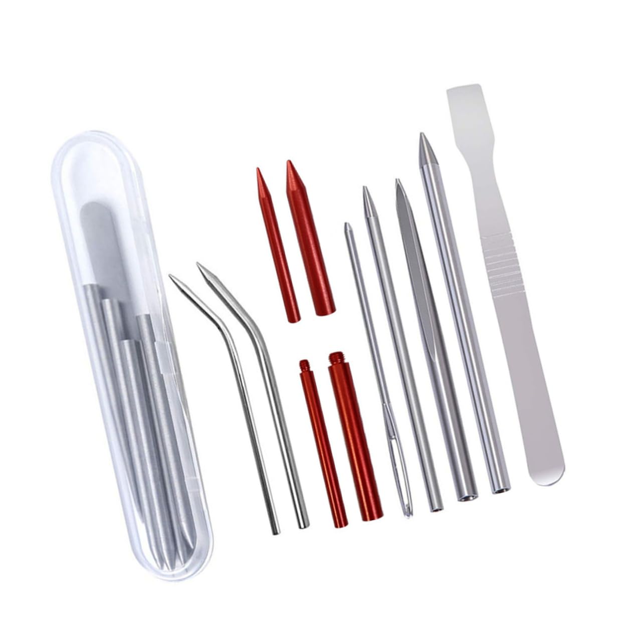 IWOWHERO 10pcs Aviation Aluminum Knitting Needles Set Weaving Needle for Bracelet Lace