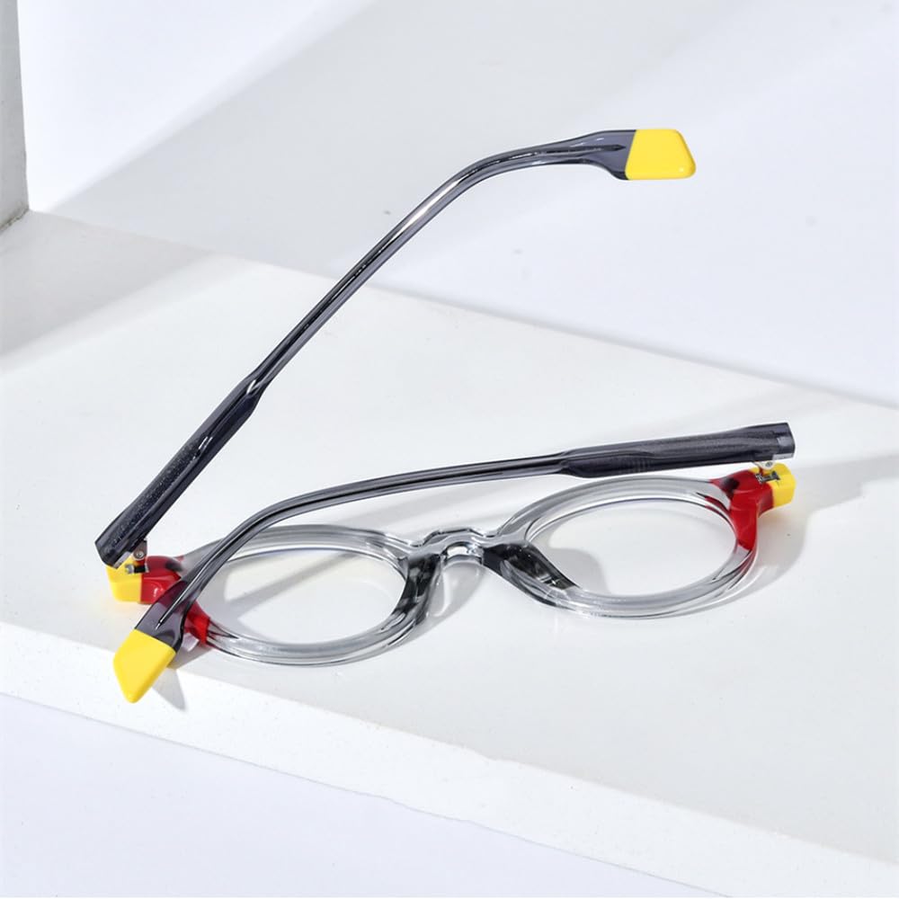 MUTYNE Mehrfarbige Acetat-Brillengestelle für Herren, Retro, kleine runde Brillen, Damenbrillen