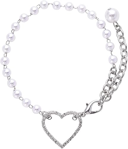 Collar de perro con cadena de perlas collar de perro con eslabones cubanos de metal para perros medianos y grandes resistente a prueba de mordidas