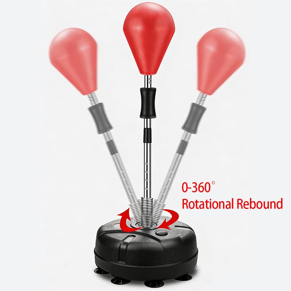 Freestanding Punching Bag, Speed Boxing Bag, 360° Rotation and Rebound, Height Adjustable, Stress Relief Equipment for Men, Adults Teens, Kids
