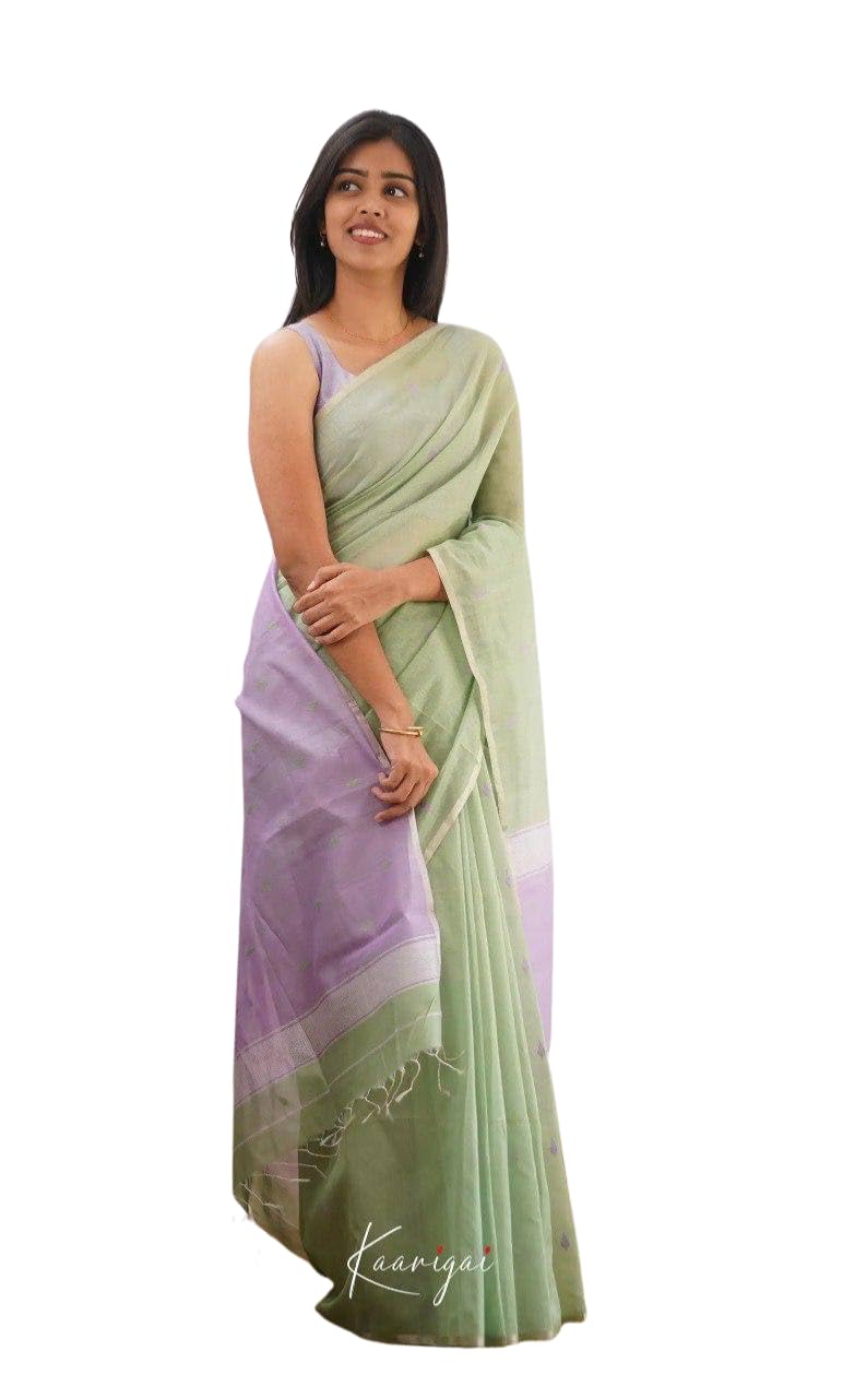 Woven Soft Organza Saree with Subtle Motifs, Lightweight Sheer Texture, Graceful Pastel Color Blend, Suitable for EthnicWear, _SD-214638-image-43