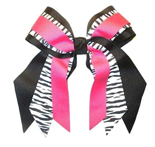 Multi Layer Hair Bow Zebra, many colors (Hot Pink)