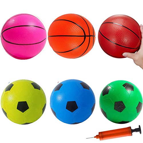 16CM Kinderfußbälle Basketbälle Sportspielzeugbälle SET Beach Pool Bouncy PU Mini Bälle für Fußball Tor Reifen Kinder Baby Jungen Jungen Erwachsene Kleinkinder Schule Indoor Outdoor Home Office