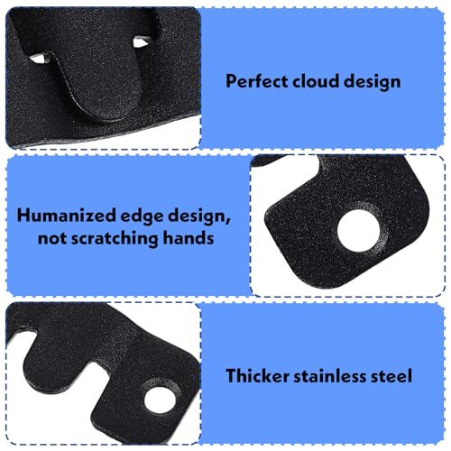 Image of Yuanchu Interlocking Flush Mount Bracket, 5 Pairs Picture Hanging Hooks with Screws Stainless Steel Heavy Duty Photo Frame Hook Furniture Connector Wall Mount Hardware(1.7x0.7in,1.7x0.7in)