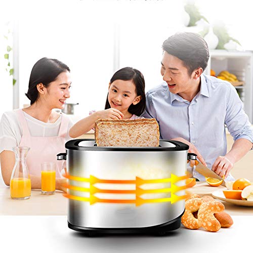 JTJxop 2 Scheiben Edelstahl Toaster, mit 2 Extra Breiten Steckplätzen, 7 Schatteneinstellungen, Abtau- / Bagel… – Bild 3