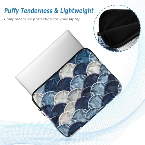 Funda para portátil de 13-14 pulgadas con diseño escamas azul miniatura 5
