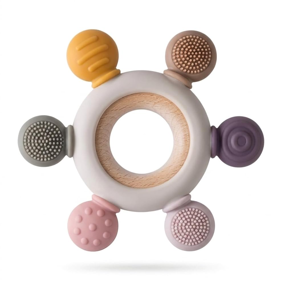 Baby Teething Toy, Teethers for Babies 3-6 Months, Teether Mitten Teething Toys with Soft Texture for Sensory Exploration and Itching Teething Relief-image-27