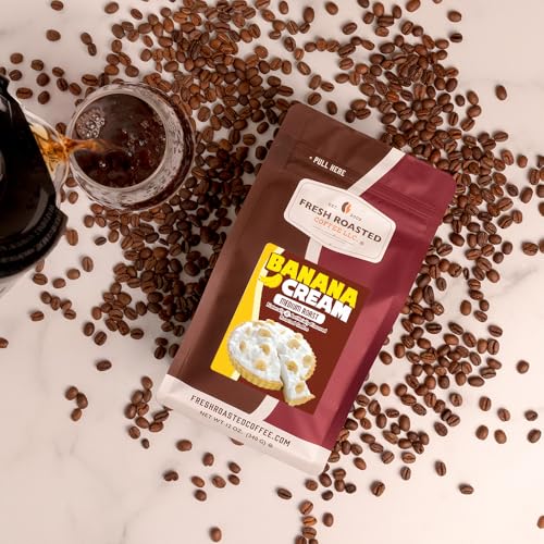 Image of Fresh Roasted Coffee, Banana Cream Flavored Drip Ground Coffee, Medium Roast, Kosher, 12 oz