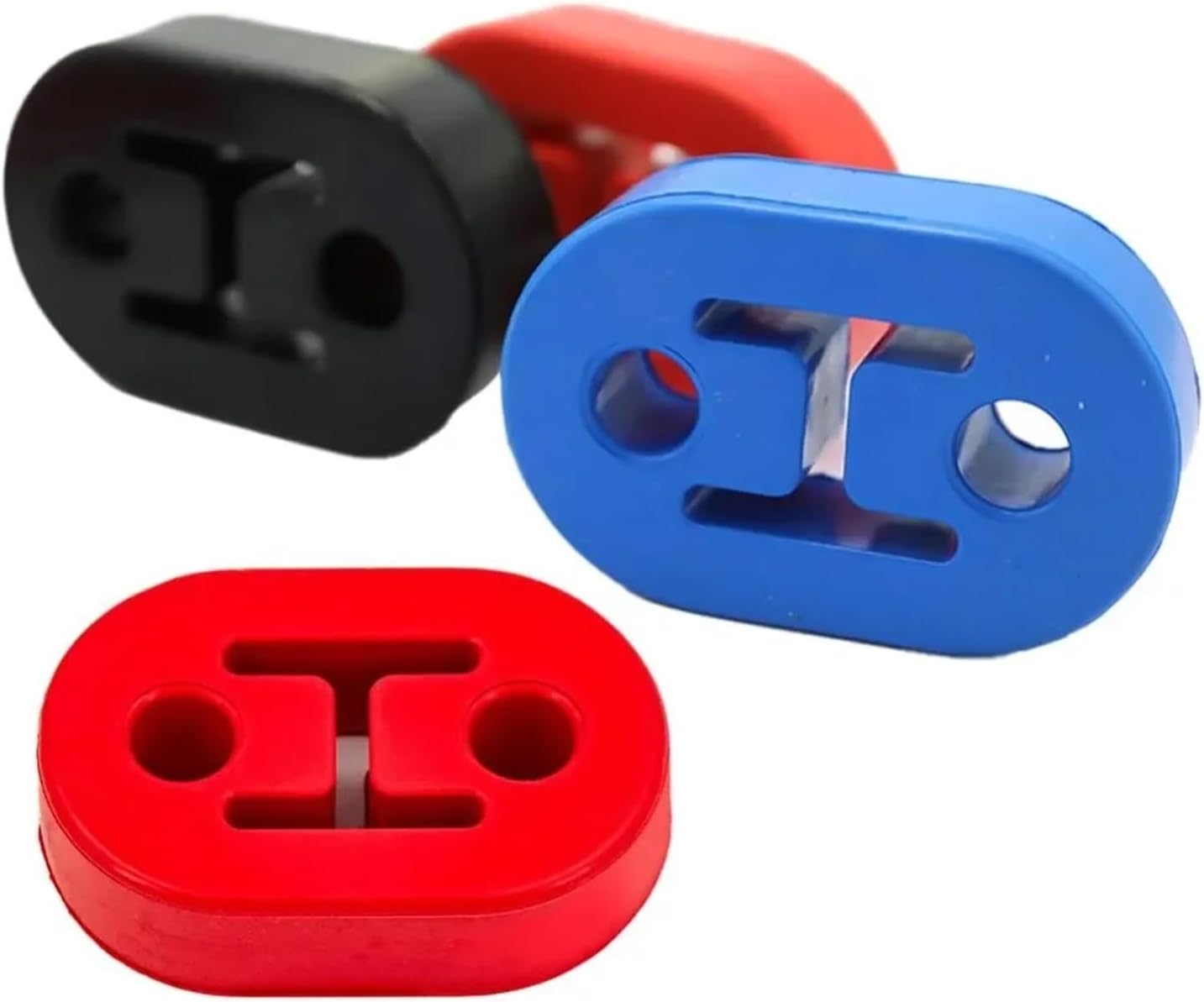 Rubber Exhaust Hanger 5 Pcs Dual-hole Exhaust Pipe Bracket Silencer Support Shock Absorber Suspension Rubber For Cars(Red)