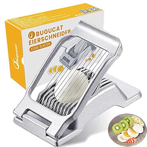 Bugucat Eierschneider aus Aluminiumlegierung, Eierteiler für Hartgekochte Eier Egg Slicer Splitter Chopper Eischneidewerkzeug für Gekochten Eiern,Erdbeeren,Pilzen Cover