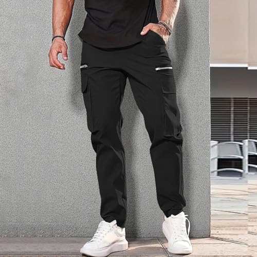 ADHOWBEW Cargos Pants Men Waterproof Pockets Workout Construction Hiking Big and Tall Joggers4