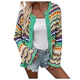 Cardigans for Women, Cardigan Women Lightweight Women's Cardigan Sweaters Women's Batwing Cardigan Sweater Casual Temperament Long Sleeve Sweater Top Front Ladies Open Cardigan (XL, Green)