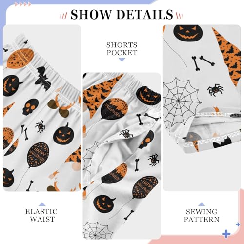 Halloween Gnome Bat Boys Long Pants Soft Trousers Elastic Waist Kids Lounge Bottoms with Pockets S-XL4