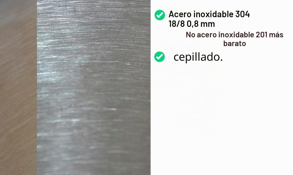 Fregadero de Cocina Grande, Acero Inoxidable 304, 0,8 mm, Empotrable, Cuadrado 2 Senos 100x50cm (Estante del Fregadero a la Derecha)