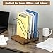 BSTSLL Inclined Desk File Organizer, 5-Section Vertical File Folder Holder, Desk Files Organizer Stand, Metal Files Sorter Rack Stand for Office Home School