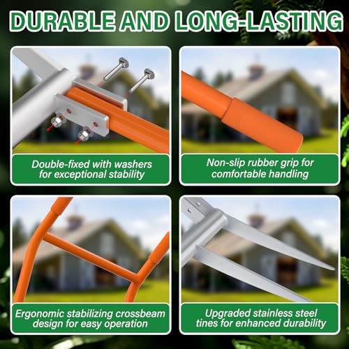 Forca ancha Broadfork 5 púas para jardinería resistente miniatura 4