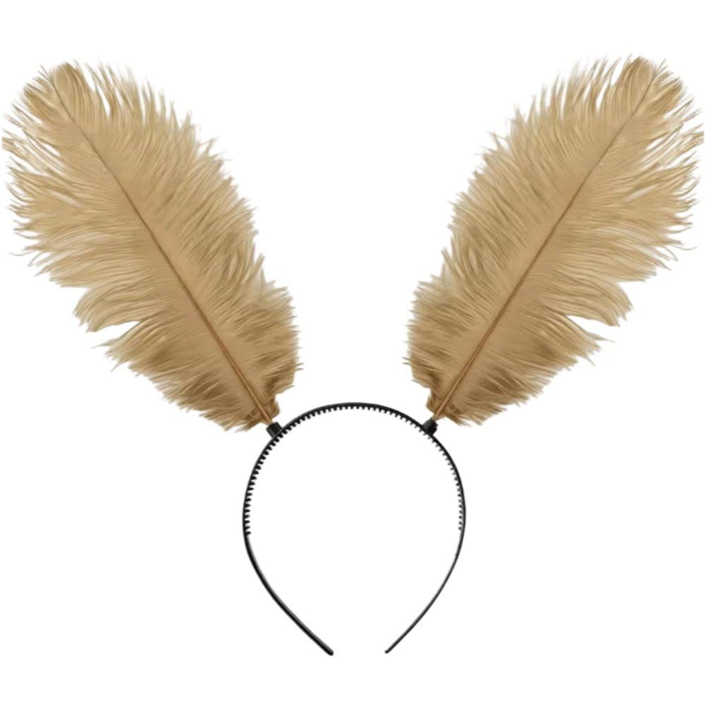 Lamdbao Moth Feather Antenna Headband,Insect Costume Hair Hoop,Butterfly Cosplay Hair Band,Fancy Dress Up Headpiece for Theme Parties