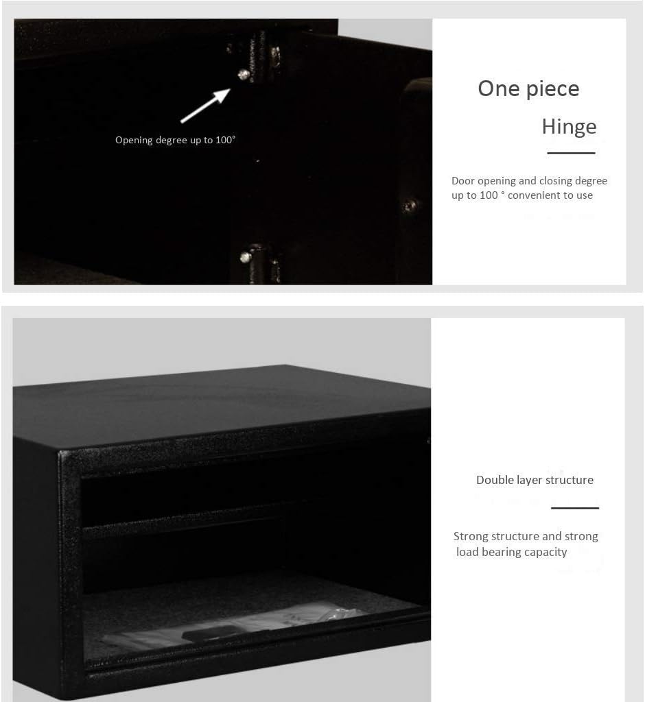 Safes Digital Steel Construction inch Anti-Theft Belt 2 Emergency Key Black Safebox Safe