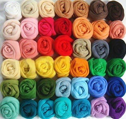 50 Colors Felting Wool Fibre Wool Yarn Roving for Needle Felting Hand Spinning DIY Craft Materials