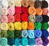 50 Colors Felting Wool Fibre Wool Yarn Roving for Needle Felting Hand Spinning DIY Craft Materials
