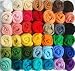 50 Colors Felting Wool Fibre Wool Yarn Roving for Needle Felting Hand Spinning DIY Craft Materials