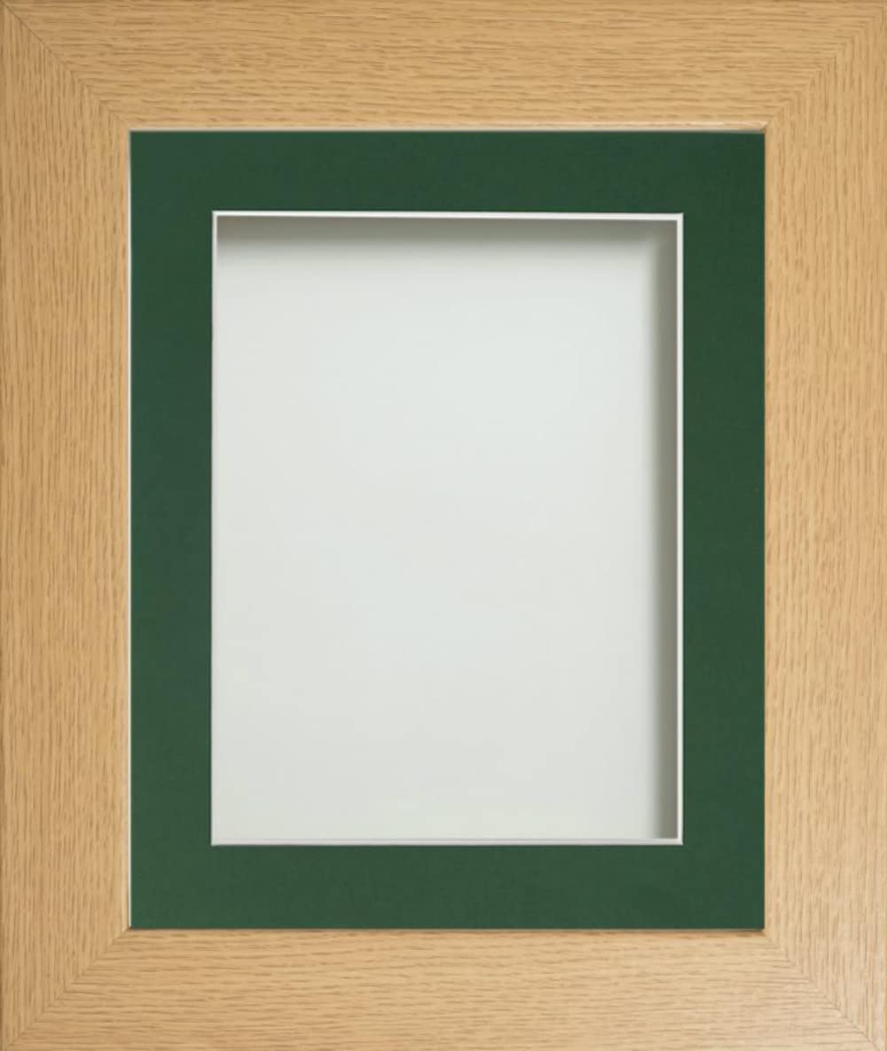 Frame Company Watson Beech Picture Photo Frame fitted with Perspex, 30x20 inch with Bottle Green Mount for image size A2