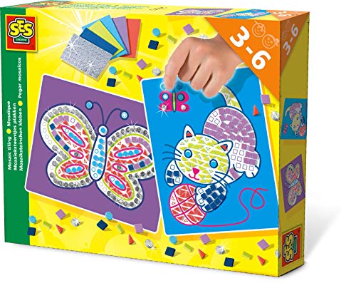 Preisvergleich Produktbild SES Deutschland GmbH 14813 - Mosaiksteinchen kleben Katze / Schmetterling