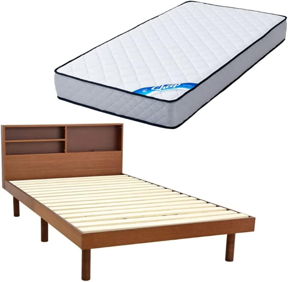 アイリスプラザ ベッド 【マットレスセット】 すのこ 棚付き ヘッド