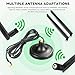 BOOBRIE DC 0-3000MHz RP-SMA Female Magnetic Antenna Base with 5.2ft RP-SMA Male Connector WiFi Antenna Extension Coaxial Cable for WiFi VHF LoRa IoT 4G GSM Suction Cup Mount