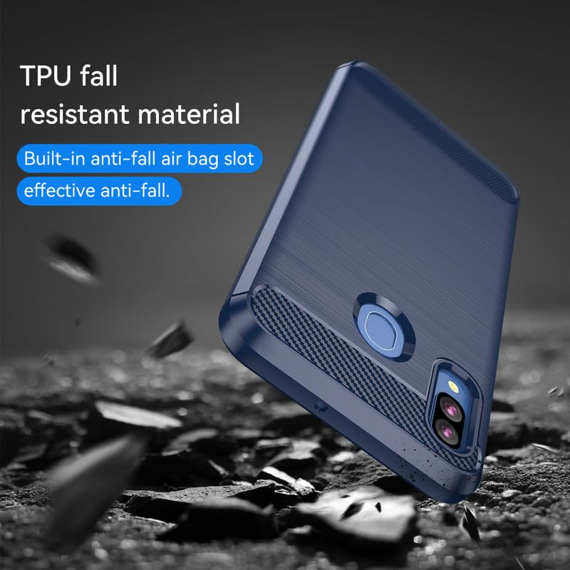 Image of Hybrid Carbon Fiber Back Case for Samsung Galaxy A20 / A30 (Blue)